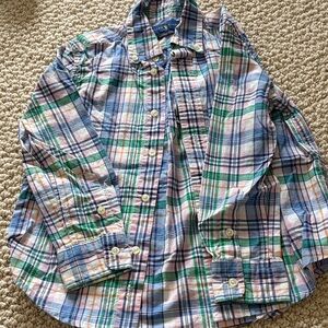 Polo Ralph Lauren Kids Plaid Shirt - Blue, Green, White 4T